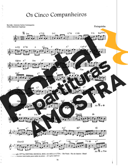 Pixinguinha  partitura para Bandolim