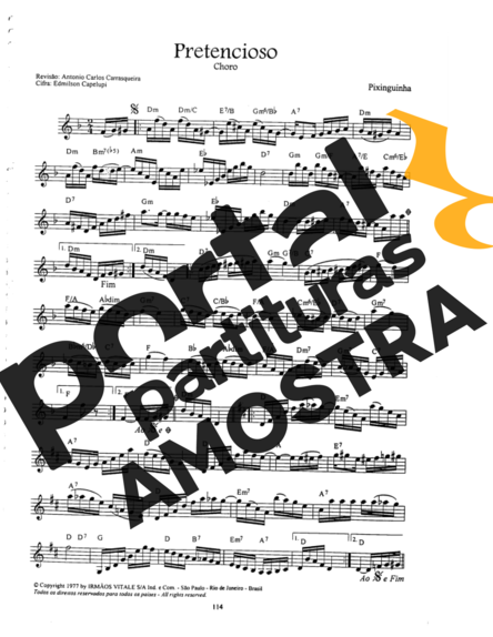 Pixinguinha  partitura para Bandolim
