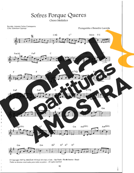 Pixinguinha  partitura para Bandolim