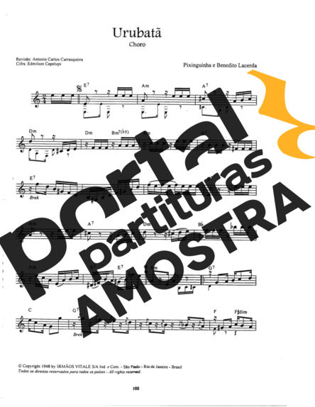 Pixinguinha  partitura para Bandolim
