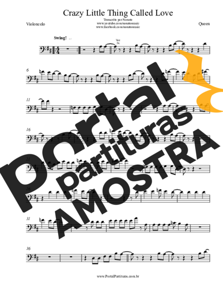 Queen  partitura para Violoncelo