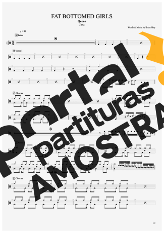 Queen  partitura para Bateria