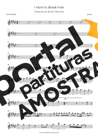 Queen  partitura para Clarinete (Bb)