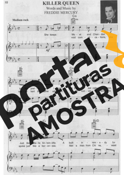 Queen  partitura para Piano