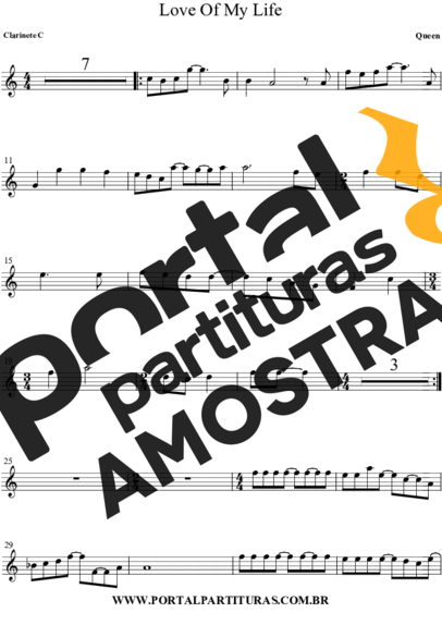 Queen  partitura para Clarinete (C)