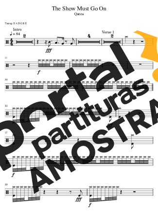 Queen  partitura para Bateria