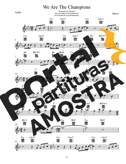 Queen  partitura para Violão