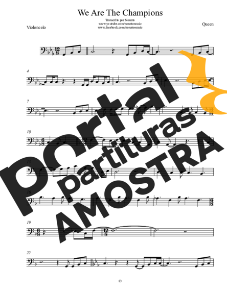 Queen  partitura para Violoncelo