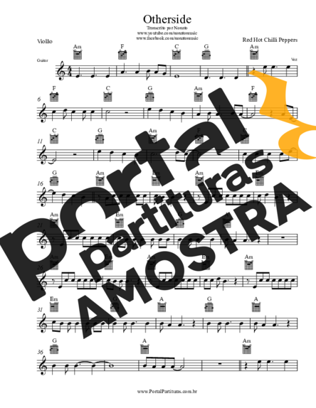 Red Hot Chili Peppers  partitura para Violão