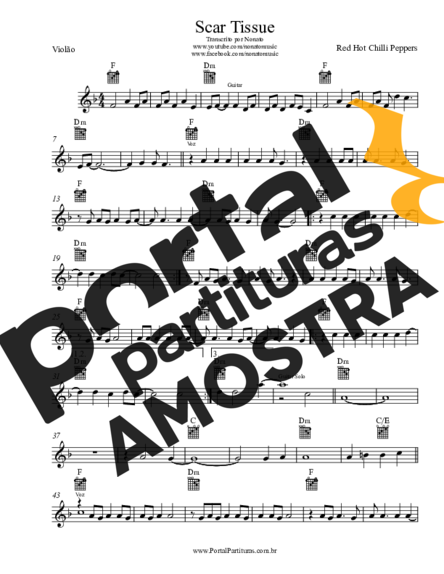 Red Hot Chili Peppers  partitura para Violão