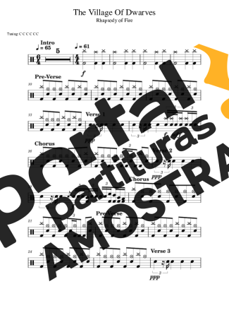 Rhapsody of Fire  partitura para Bateria