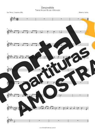Roberto Carlos  partitura para Saxofone Tenor Soprano (Bb)