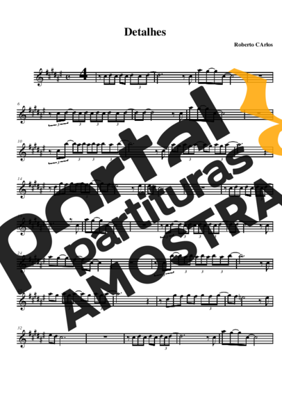 Roberto Carlos  partitura para Saxofone Alto (Eb)