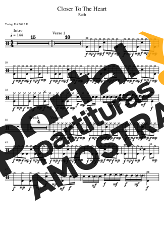 Rush  partitura para Bateria
