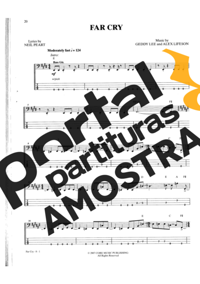 Rush  partitura para Contra Baixo
