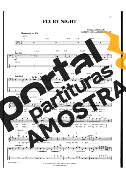 Rush  partitura para Contra Baixo
