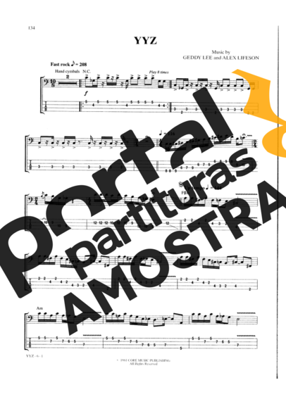Rush  partitura para Contra Baixo