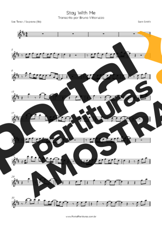 Sam Smith  partitura para Saxofone Tenor Soprano (Bb)