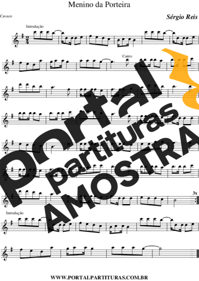 Sérgio Reis  partitura para Cavaco