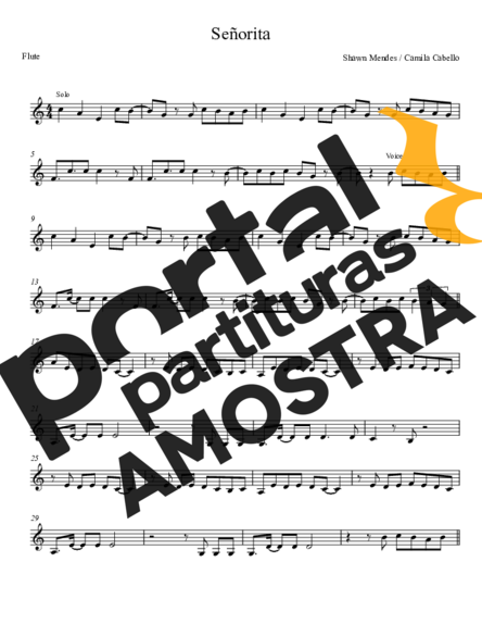 Shawn Mendes and Camila Cabello  partitura para Flauta Transversal