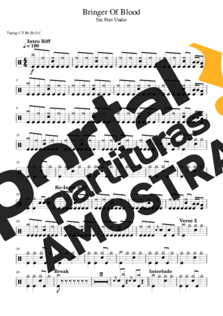 Six Feet Under  partitura para Bateria