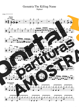 Slipknot  partitura para Bateria