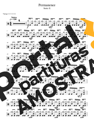 Static X  partitura para Bateria