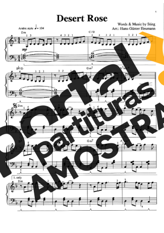 Sting  partitura para Piano