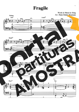 Sting Fragile partitura para Piano