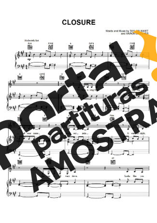Taylor Swift  partitura para Piano