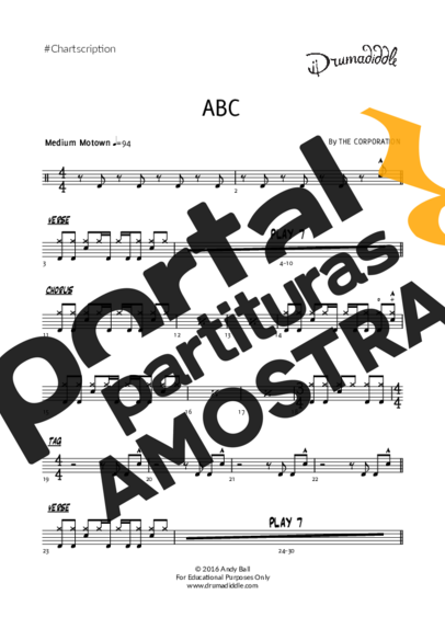 The Jackson 5  partitura para Bateria