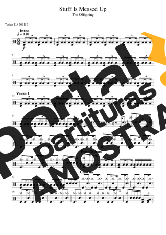 The Offspring Stuff Is Messed Up partitura para Bateria