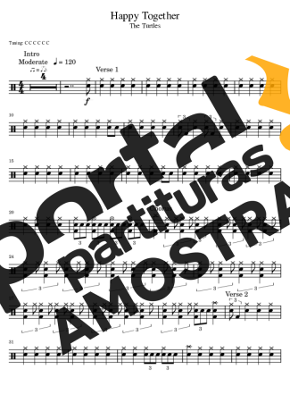 The Turtles  partitura para Bateria