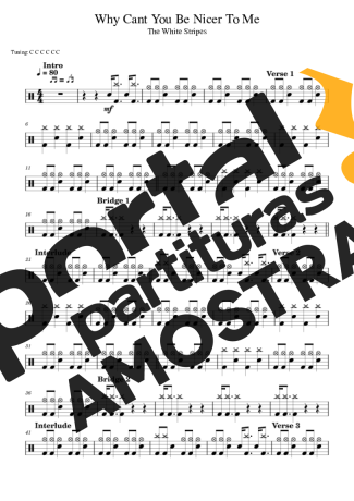 The White Stripes  partitura para Bateria