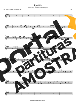 Titãs Epitáfio partitura para Clarinete (Bb)