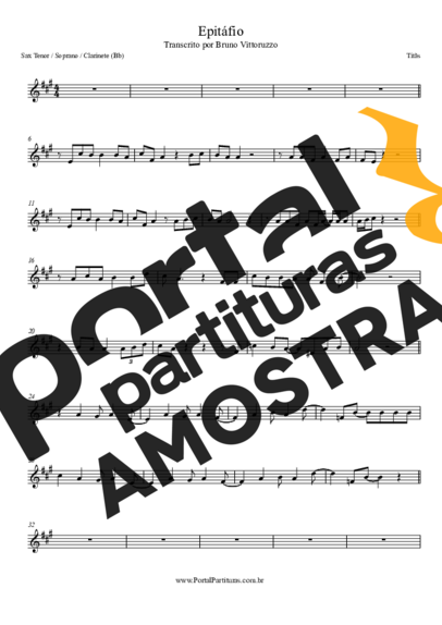 Titãs  partitura para Saxofone Tenor Soprano (Bb)