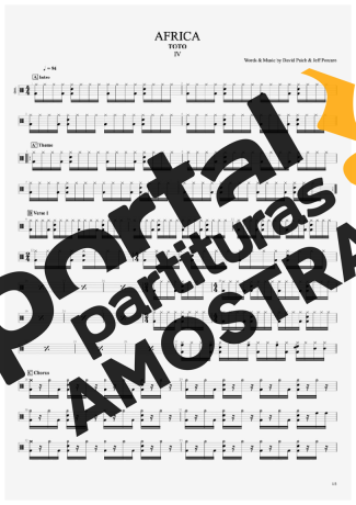 Toto  partitura para Bateria