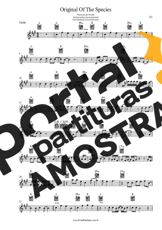 U2  partitura para Violão