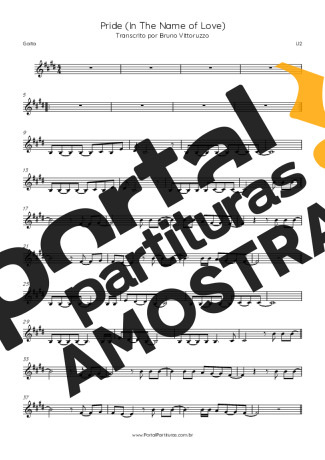 U2  partitura para Gaita