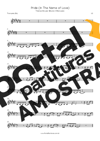 U2  partitura para Trompete
