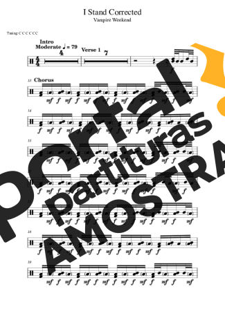 Vampire Weekend  partitura para Bateria