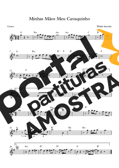 Waldir Azevedo  partitura para Cavaco